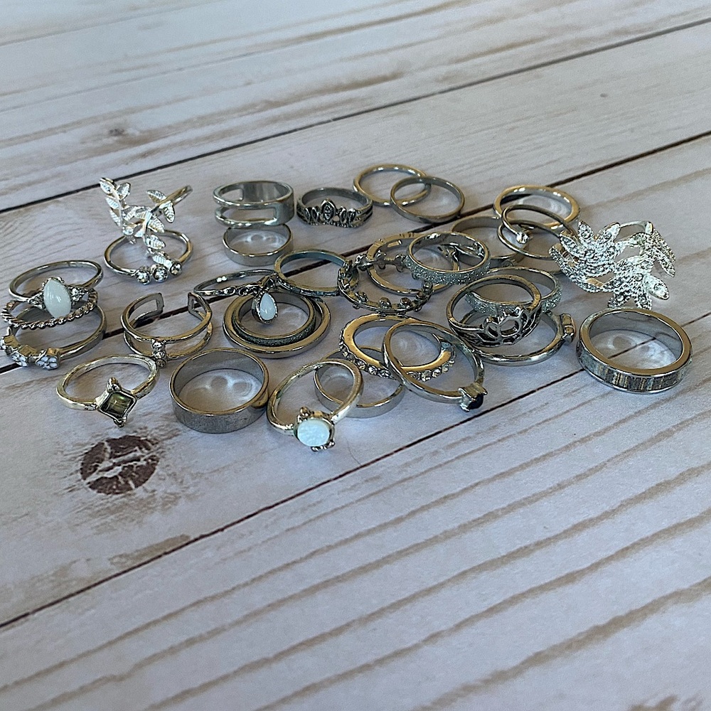 SILVER BUNDLE FASHION JEWELRY | stackable midi rings